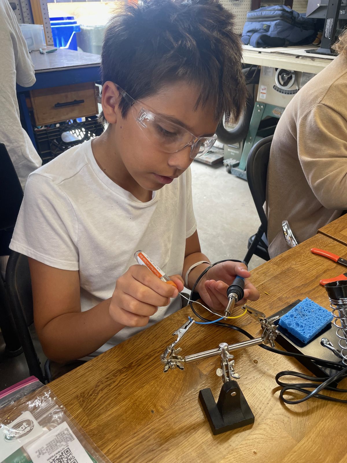 Student soldering